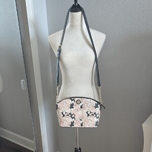 Anne Klein Floral Crossbody Bag with Black Strap